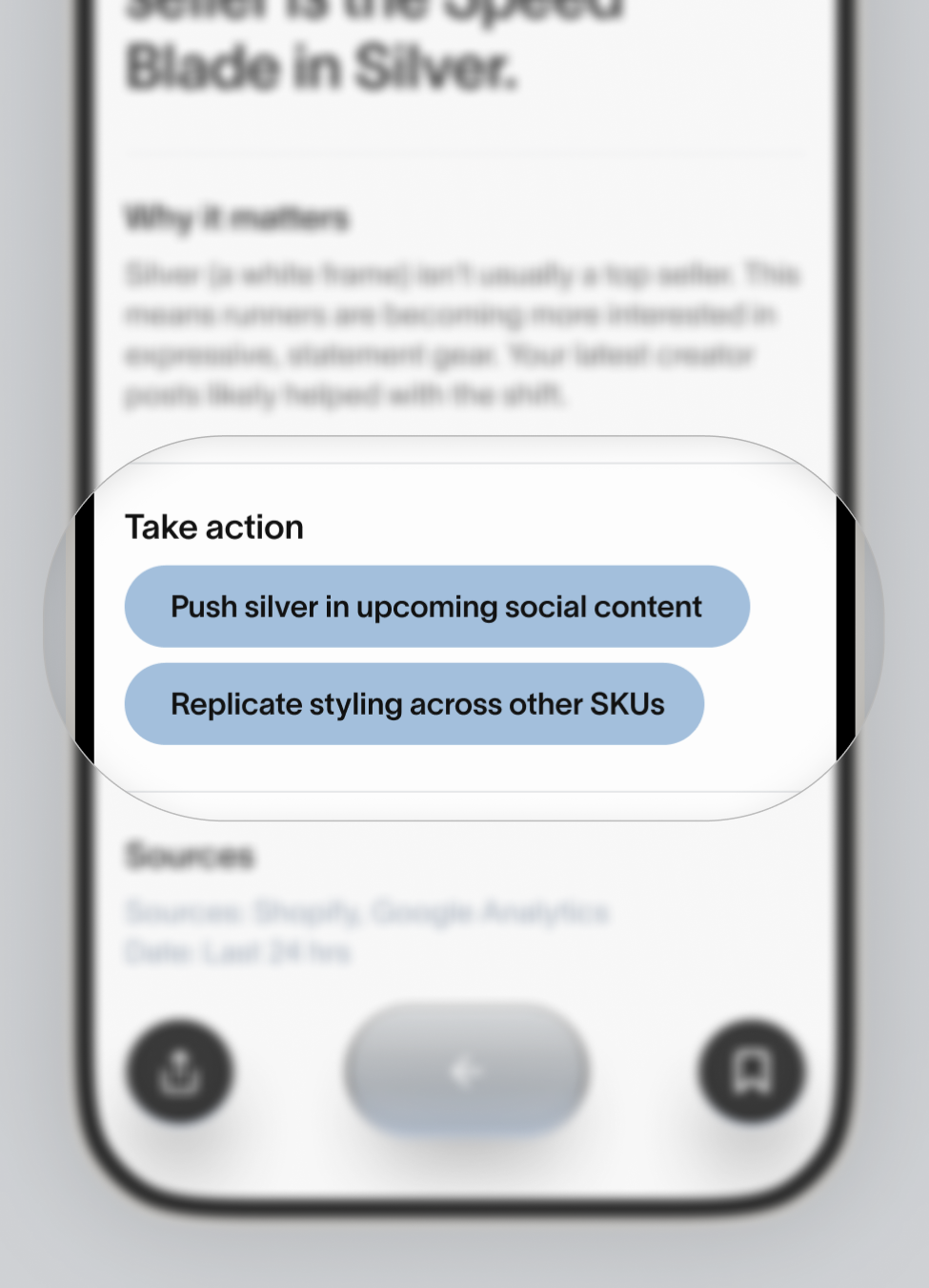 Action recommendations on mobile